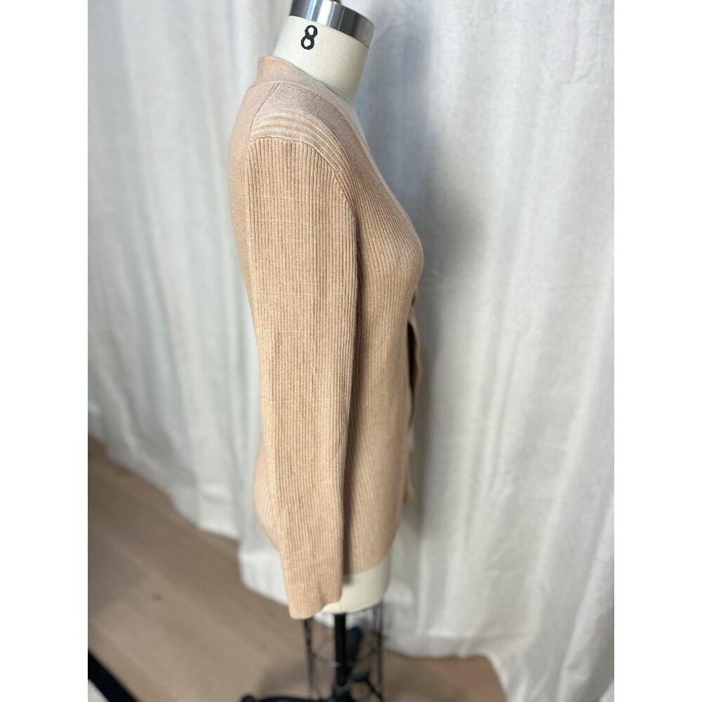 Naadam Ribbed Twist Front Sweater In Oatmeal Combo In Multi Sz M - Picture 6 of 10